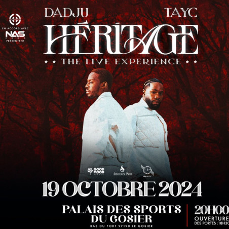 DADJU & TAYC, HERITAGE TOUR, le 19 Octobre à 20h au Palais des Sports