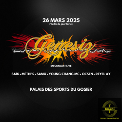 GENESIZ en LIVE, 26 Mars 2025, palais des sports du Gosier