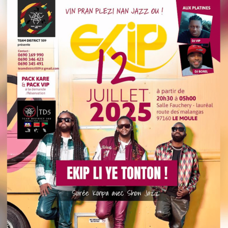 EKIP en concert, VIN PRAN PLÉZI NAN JAZZ OU le 12 Juillet, Salle Fauchery- lauréal route des...