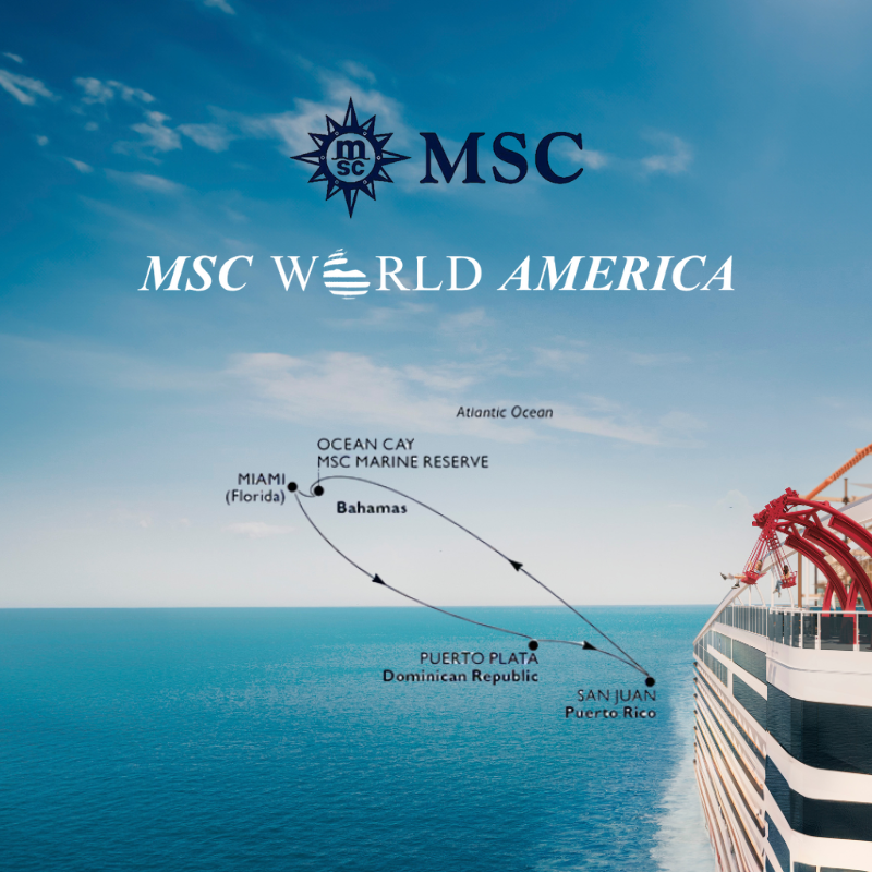 CROISIERE DE REVE AU DEPART DE MIAMI 7 NUITS : MSC WORLD AMERICA !